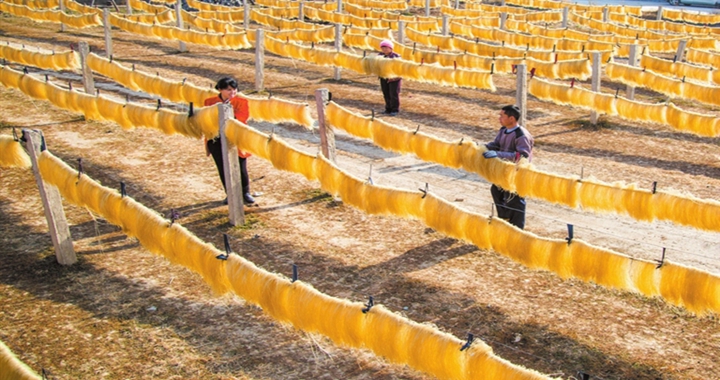 襄汾：懸掛晾曬 供應市場需求